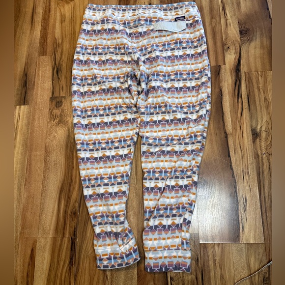 Patagonia Women’s Fleece Jogger Lounge Pants Geometric Print Size L Worn Wear - Picture 2 of 6